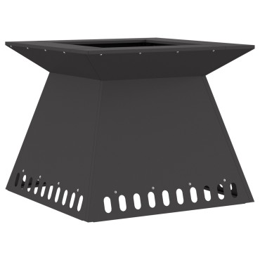 vidaXL Μαύρη Φωτιά 60x60x50 εκ. Ατσάλι
