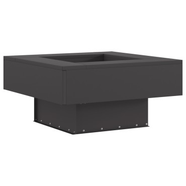 vidaXL Μαύρη Τετράγωνη Φωτιά 60x60x30 εκ. Χάλυβας