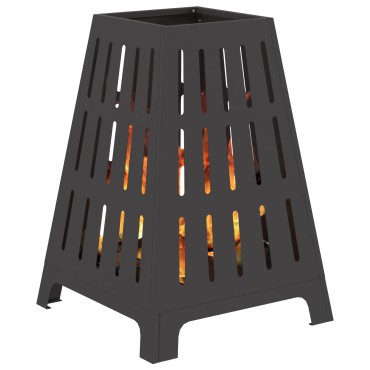 vidaXL Φωτιά Μπολ Μαύρο 50 x 50 x 70 cm Ατσάλι Σκληρυθέν στον Αέρα