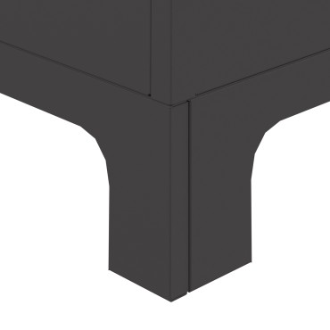 vidaXL Φωτιά Μπολ Μαύρο 50 x 50 x 70 cm Ατσάλι Σκληρυθέν στον Αέρα
