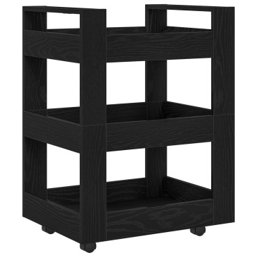 vidaXL Τροχός Κουζίνας Μαύρη Βελανιδιά 60x45x80cm Ξύλο Μηχανικής Κατεργασίας