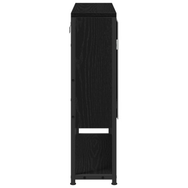 vidaXL Ντουλάπα Καθρέφτη Μπάνιου Μαύρη Δρυς 60x16x60cm Μηχανικό Ξύλο 1 τεμ.