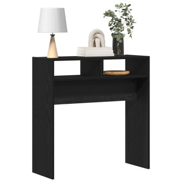 vidaXL Μαύρο Δρυς Τραπέζι Κονσόλας - 78x30x80cm - Φτιαγμένο από Επεξεργασμένο Ξύλο