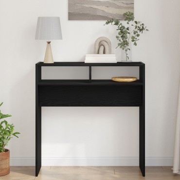 vidaXL Μαύρο Δρυς Τραπέζι Κονσόλας - 78x30x80cm - Φτιαγμένο από Επεξεργασμένο Ξύλο