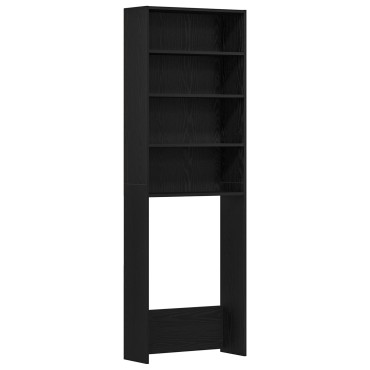 vidaXL Ντουλάπα Πλυντηρίου Μαύρη Βελανιδιά 64x24x190 εκ Επεξεργασμένο Ξύλο
