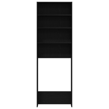 vidaXL Ντουλάπα Πλυντηρίου Μαύρη Βελανιδιά 64x24x190 εκ Επεξεργασμένο Ξύλο