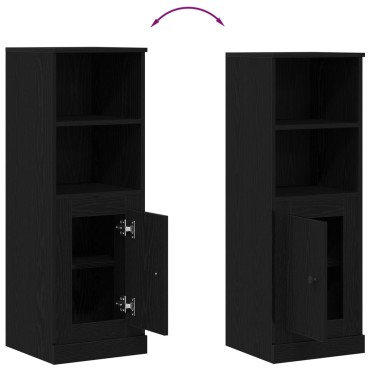 vidaXL Υψηλός Ντουλάπι Μαύρο Δρύς 36x35.5x103.5cm Επεξεργασμένο Ξύλο 1 τεμ.