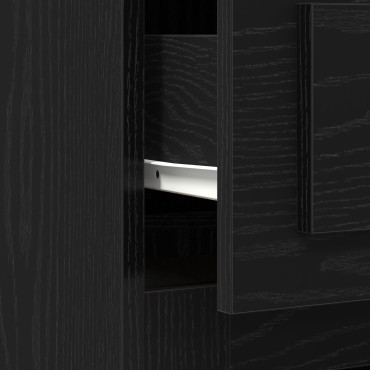 vidaXL Γραφείο με Αποθήκευση Μαύρη Βελανιδιά 50x115x75cm Κατασκευασμένο Ξύλο 1 τεμ.