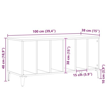 vidaXL ντουλάπι δισκίων Μαύρης Δρυός - 100x38x48cm από επεξεργασμένο ξύλο 1 τεμ.