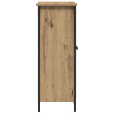 vidaXL Μπουφές Μασίφ Ξύλο Δρυός 70x30x80cm Μοριοσανίδα και Μέταλλο 1 τεμ.