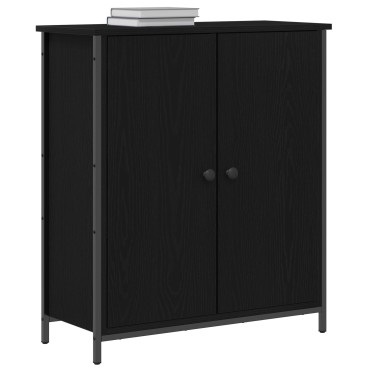 vidaXL Μπουφές Μαύρη Καρυδιά 70x30x80cm Επεξεργασμένο Ξύλο και Χάλυβας 1 τεμ.