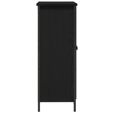 vidaXL Μπουφές Μαύρη Καρυδιά 70x30x80cm Επεξεργασμένο Ξύλο και Χάλυβας 1 τεμ.