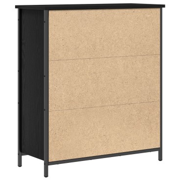 vidaXL Μπουφές Μαύρη Καρυδιά 70x30x80cm Επεξεργασμένο Ξύλο και Χάλυβας 1 τεμ.