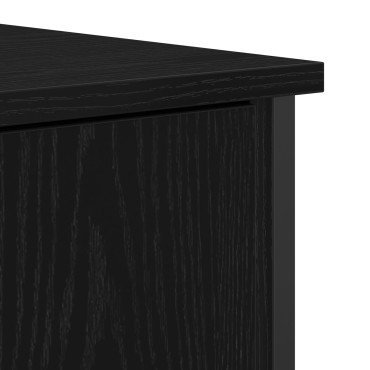 vidaXL Μπουφές Μαύρη Καρυδιά 70x30x80cm Επεξεργασμένο Ξύλο και Χάλυβας 1 τεμ.