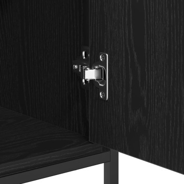 vidaXL Μπουφές Μαύρη Καρυδιά 70x30x80cm Επεξεργασμένο Ξύλο και Χάλυβας 1 τεμ.