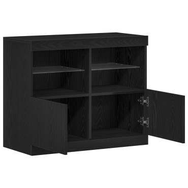 vidaXL Sideboard με LED Φωτισμό Μαύρος Δρυός 81x37x67cm 1 τεμ.