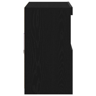 vidaXL Sideboard με LED Φωτισμό Μαύρος Δρυός 81x37x67cm 1 τεμ.