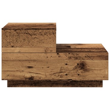 vidaXL Κομοδίνο με LED Φώτα Παλιό Ξύλο 70x36x40.5cm 1 τεμ.