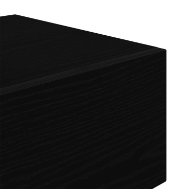 vidaXL Κομοδίνο  με LED Φώτα Μαύρη Ξυλεία 70x36x40.5cm 1 τεμ.