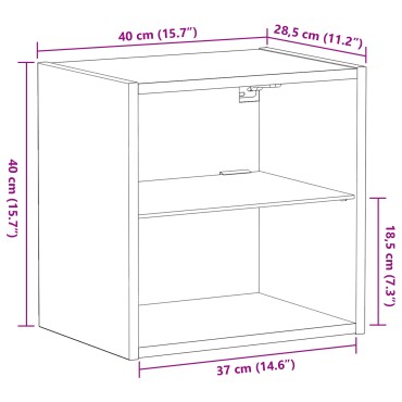 vidaXL Ράφι τοίχου με φως LED με ράφι 2 τεμ. Καφέ 40x28,5x40 εκ