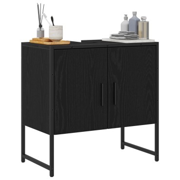 vidaXL Ντουλάπι Νιπτήρα  Μαύρης Δρυός 60x33x60cm Επεξεργασμένο Ξύλο 1 τεμ.