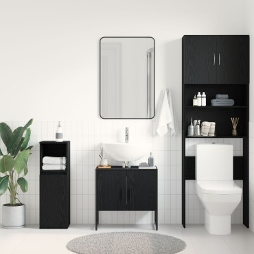 vidaXL Ντουλάπι Νιπτήρα  Μαύρης Δρυός 60x33x60cm Επεξεργασμένο Ξύλο 1 τεμ.