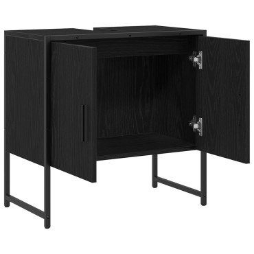 vidaXL Ντουλάπι Νιπτήρα  Μαύρης Δρυός 60x33x60cm Επεξεργασμένο Ξύλο 1 τεμ.