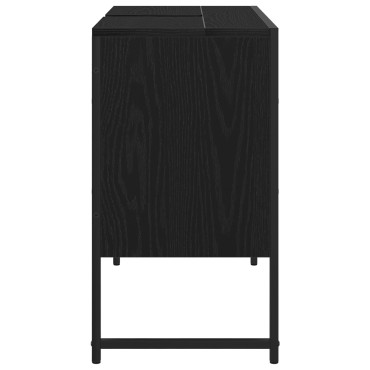 vidaXL Ντουλάπα Νιπτήρα Μπάνιου Μαύρης Δρυός 80x33x60cm Μοριοσανίδες 1 τεμ.
