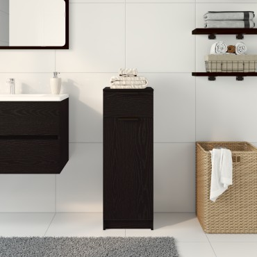vidaXL Ντουλάπι Μπάνιου Μαύρη δρυς 32x34x90cm Επεξεργασμένο ξύλο 1 τεμ.