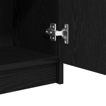 vidaXL Ντουλάπι Μπάνιου Μαύρη δρυς 32x34x90cm Επεξεργασμένο ξύλο 1 τεμ.