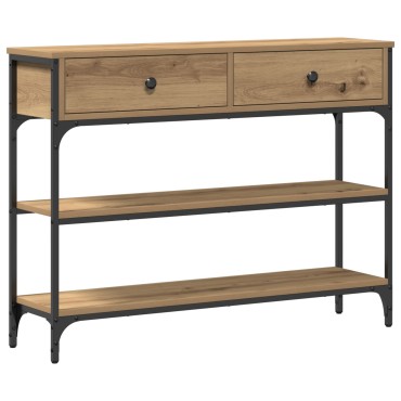 vidaXL Τραπέζι Συγκέντρωσης Δρυός 100x25x75cm Επεξεργασμένο Ξύλο & Χάλυβας 1 τεμ.