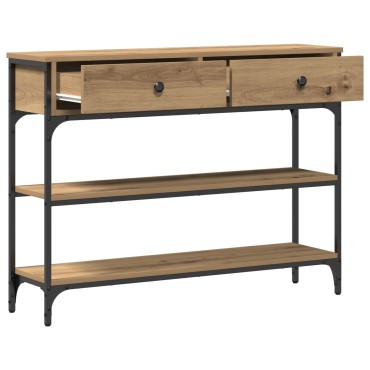 vidaXL Τραπέζι Συγκέντρωσης Δρυός 100x25x75cm Επεξεργασμένο Ξύλο & Χάλυβας 1 τεμ.