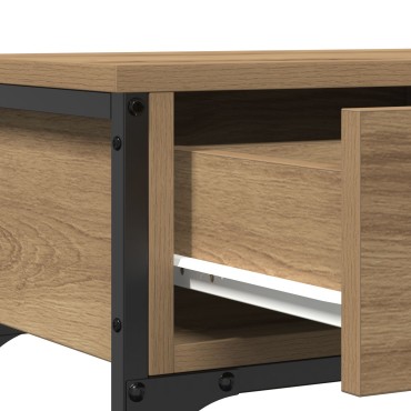 vidaXL Τραπέζι Συγκέντρωσης Δρυός 100x25x75cm Επεξεργασμένο Ξύλο & Χάλυβας 1 τεμ.