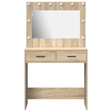 vidaXL Κομοδίνο με LED Φωτισμό Σονόμα Δρυ 78.5x41x135cm