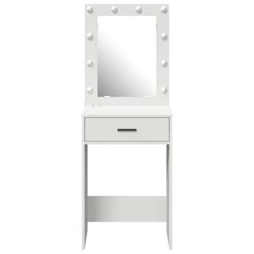 vidaXL Τραπέζι Μακιγιάζ με LED Φώτα Λευκό 50x41x135 εκ