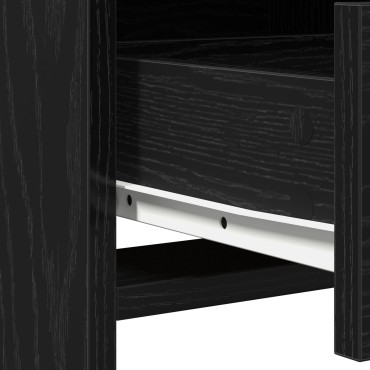 vidaXL Τραπέζι Ντυσίματος με LED Φώτα Μαύρο Βελανίδι 50x41x135cm
