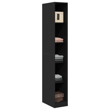 vidaXL Ντουλάπα Μαύρου Δρυός - 30x50x200cm, Φτιαγμένη από Επεξεργασμένο Ξύλο 1 τεμ.