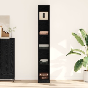 vidaXL Ντουλάπα Μαύρου Δρυός - 30x50x200cm, Φτιαγμένη από Επεξεργασμένο Ξύλο 1 τεμ.