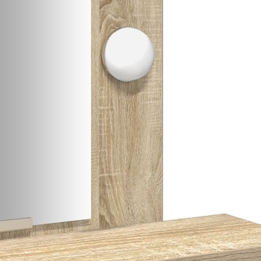 vidaXL Τραπέζι Ντυσίματος με Φώτα LED - Σονόμα Οξιά - 50x41x140 εκ