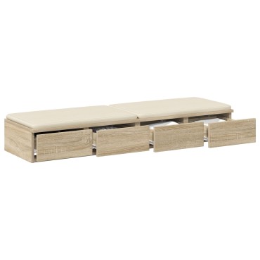 vidaXL Κομοδίνα με Συρτάρια Sonoma Oak 120x36.5x16.5cm Επεξεργασμένο Ξύλο 1 τεμ.