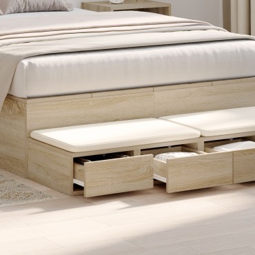 vidaXL Κομοδίνα με Συρτάρια Sonoma Oak 120x36.5x16.5cm Επεξεργασμένο Ξύλο 1 τεμ.