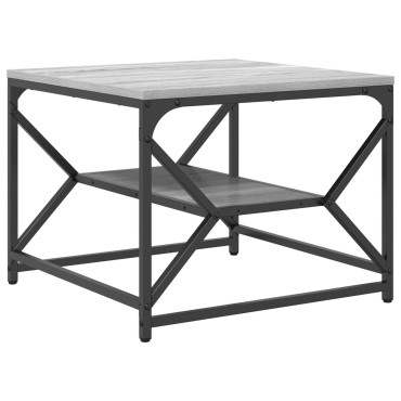 vidaXL Τραπέζι Καφέ με Ράφι - Γκρι Σονόμα - 51x50x40cm - Κατασκευασμένο από Επεξεργασμένο Ξύλο 1 τεμ.