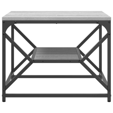 vidaXL Τραπέζι Καφέ με Ράφι - Γκρι Σονόμα - 51x50x40cm - Κατασκευασμένο από Επεξεργασμένο Ξύλο 1 τεμ.