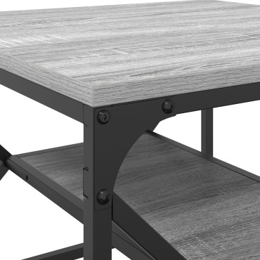 vidaXL Τραπέζι Καφέ με Ράφι - Γκρι Σονόμα - 51x50x40cm - Κατασκευασμένο από Επεξεργασμένο Ξύλο 1 τεμ.