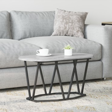 vidaXL Γκρι Τραπεζάκι Σαλονιού - 80x40x40.5 cm Κατασκευασμένο από Επεξεργασμένο Ξύλο και Μέταλλο 1 τεμ.