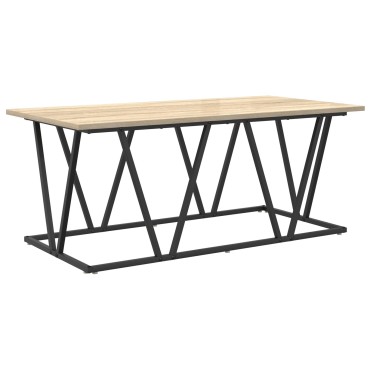 vidaXL Τραπεζάκι Καφέ  Σονομά Οξιάς 100x50x40cm Φτιαγμένο από Επεξεργασμένο Ξύλο και Μέταλλο 1 τεμ.