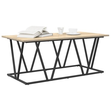 vidaXL Τραπεζάκι Καφέ  Σονομά Οξιάς 100x50x40cm Φτιαγμένο από Επεξεργασμένο Ξύλο και Μέταλλο 1 τεμ.