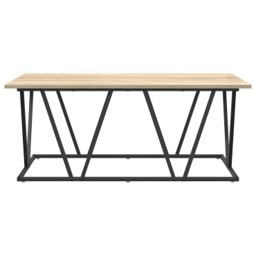 vidaXL Τραπεζάκι Καφέ  Σονομά Οξιάς 100x50x40cm Φτιαγμένο από Επεξεργασμένο Ξύλο και Μέταλλο 1 τεμ.