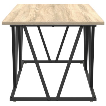 vidaXL Τραπεζάκι Καφέ  Σονομά Οξιάς 100x50x40cm Φτιαγμένο από Επεξεργασμένο Ξύλο και Μέταλλο 1 τεμ.