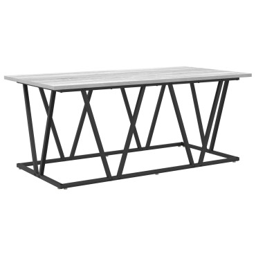 vidaXL Γκρι τραπέζι καφέ 100x50x40cm Φτιαγμένο από επεξεργασμένο ξύλο και μέταλλο